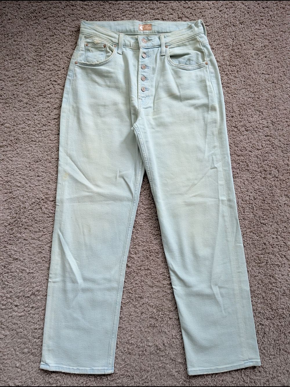 MOTHER Women Pina Colada Paradise Light Blue The Pixie Tomcat Ankle Jean Size 26 - Picture 3 of 16